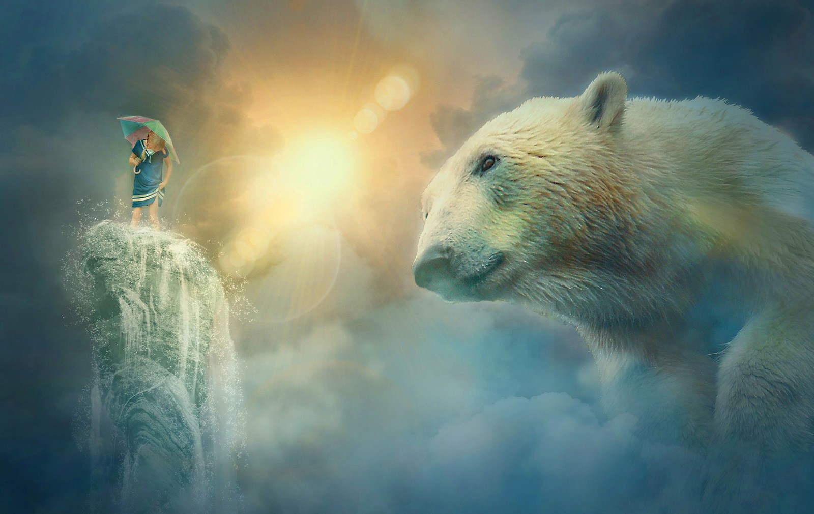 Animal dream. Медведь фэнтези. Медведь фэнтези арт. Белый медведь шаман. Белый медведь в тумане.
