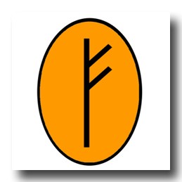 Feoh rune symbol for good luck in business