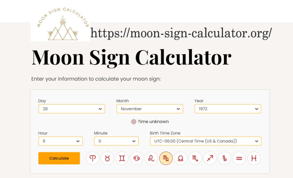 Moon Signs Calculator