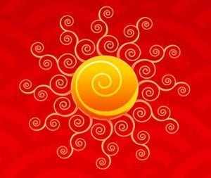 Chinese symbol life sun