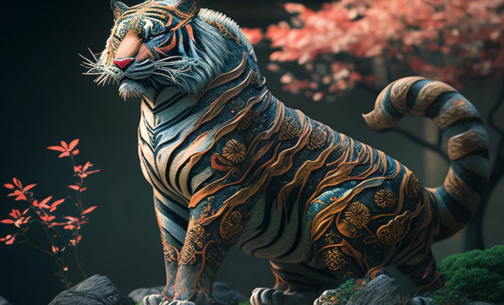 Mythological Animals of Japan Tiger Buddhist Spirit Animal