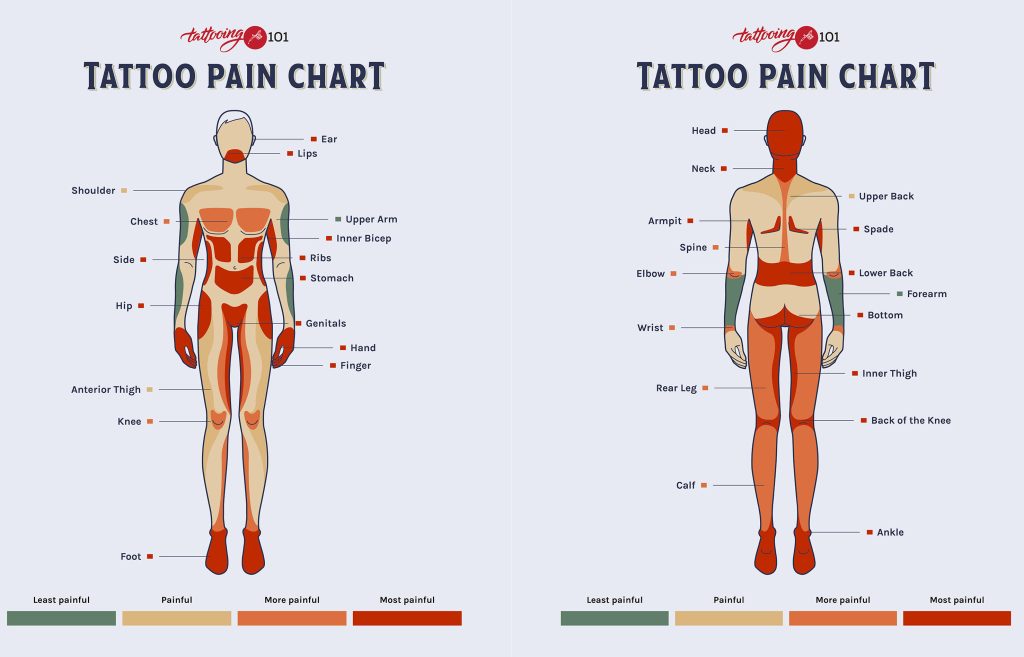 Tattoo Placements and Their Meanings: Image Courtesy of Tattooing 101