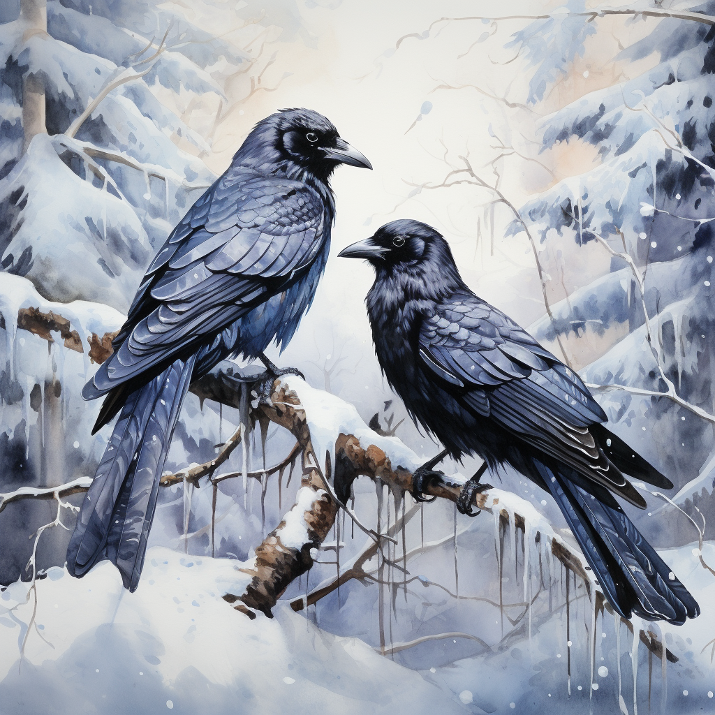 Birds of Winter Meaning Raven Crow