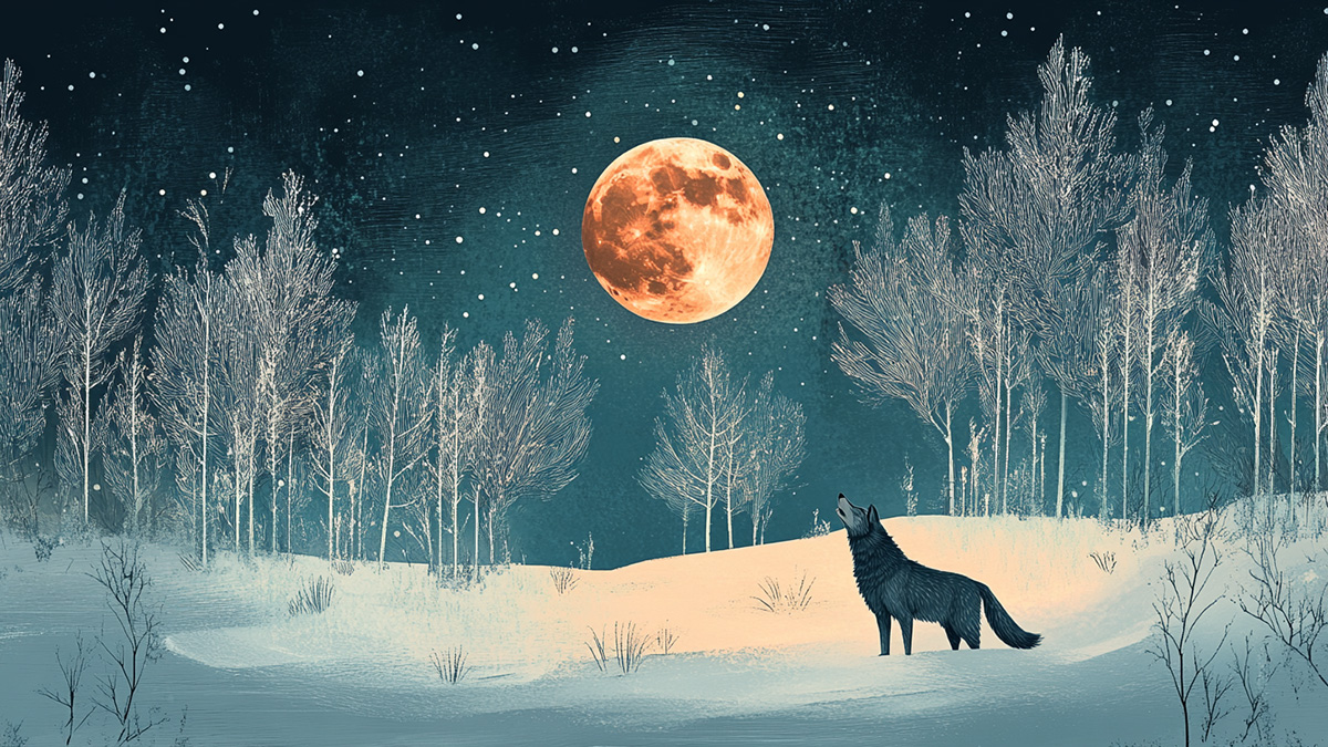 The Wolf Who Swallowed the Moon A Native American January Wolf Moon