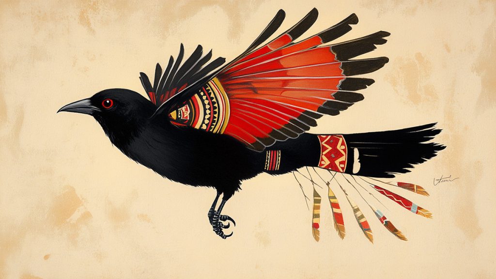 Native American Bird Signs Red-Winged Blackbird