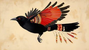 Native American Bird Signs Red-Winged Blackbird