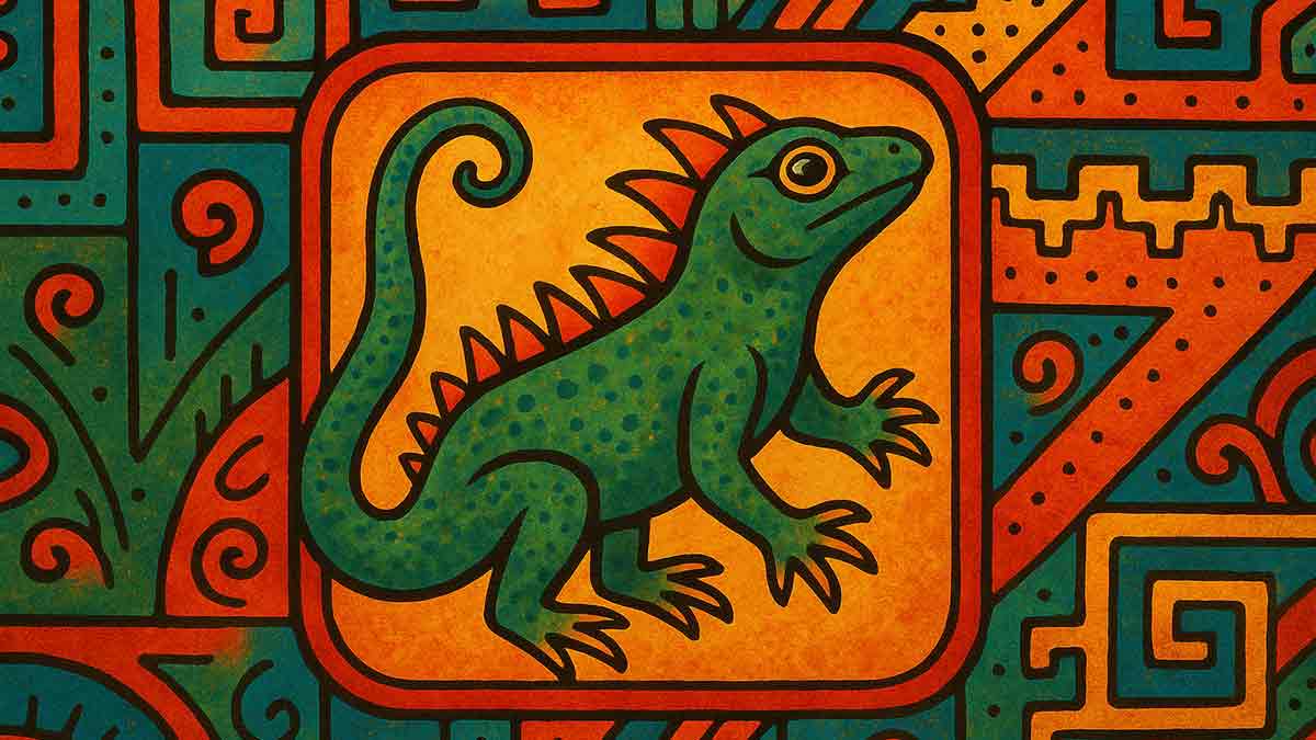 Cuetzpalin Aztec Lizard symbol