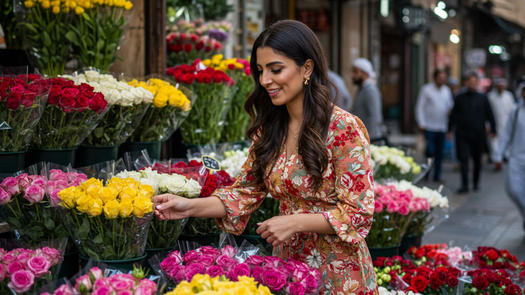 A Woman Choosing Flowers According to Her Zodiac Sign